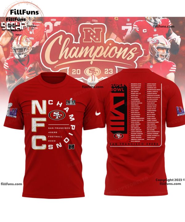 NFC Champions San Francisco 49ers Are All In Super Bowl LVIII Red 3D T-Shirt