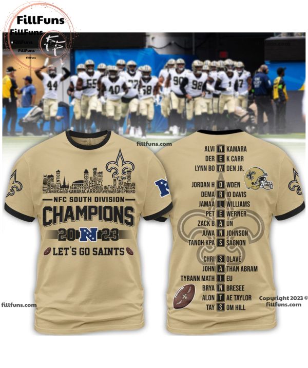 NFC South Division Champions 2023 New Orleans Saints 3D Shirt