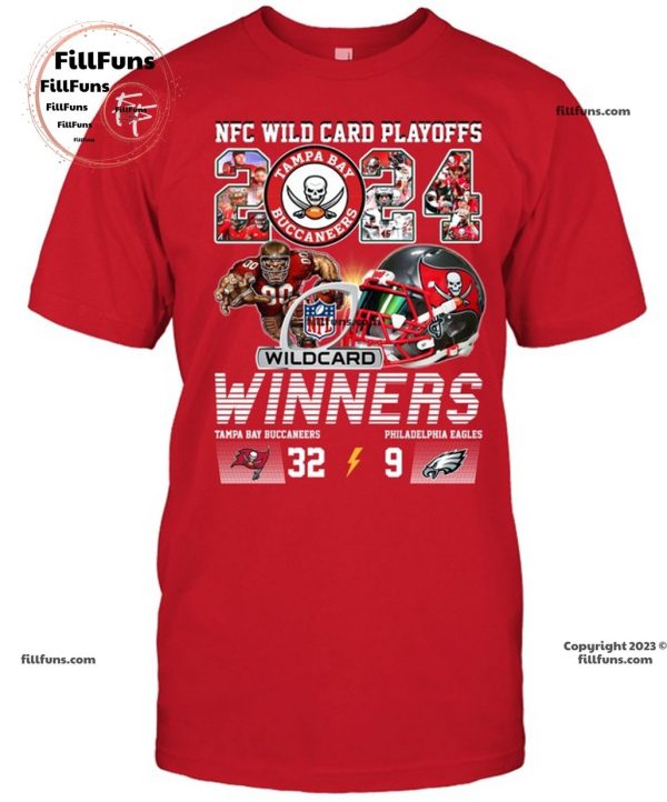 NFC Wild Card Playoffs 2024 Winners Tampa Bay Buccaneers 32 – 9 Philadelphia Eagles Unisex T-Shirt