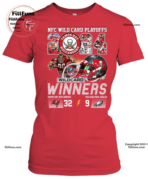NFC Wild Card Playoffs 2024 Winners Tampa Bay Buccaneers 32 – 9 Philadelphia Eagles Unisex T-Shirt