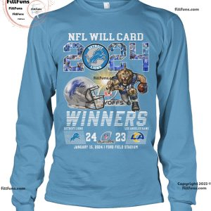 NFL Will Card 2024 Playoffs Winners Detroit Lions 24 – 23 Los Angeles Rams January 15, 2024 Ford Field Stadium Unisex T-Shirt
