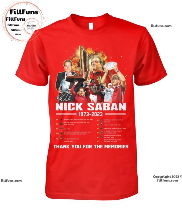 Nick Saban 1973 – 2023 Thank You For The Memories Unisex T-Shirt
