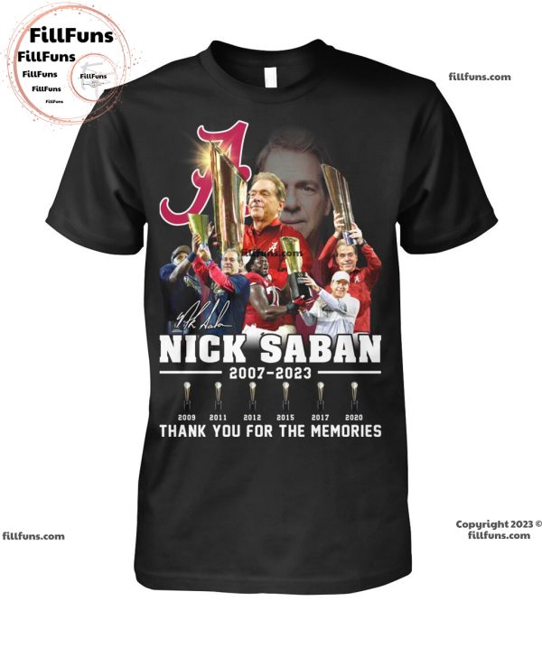 Nick Saban 2007 – 2023 Thank You For The Memories Unisex T-Shirt