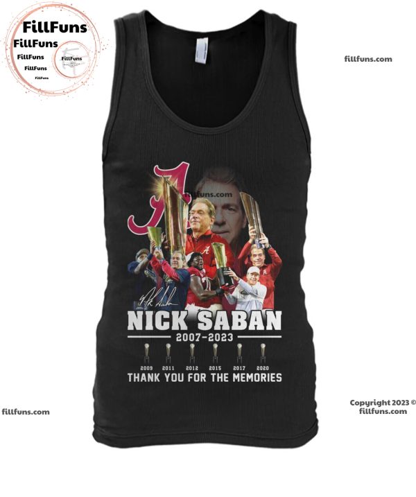 Nick Saban 2007 – 2023 Thank You For The Memories Unisex T-Shirt