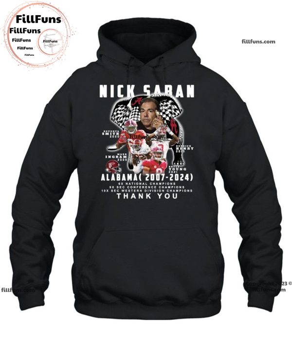 Nick Saban Alabama 2007 – 2024 Thank You Unisex T-Shirt