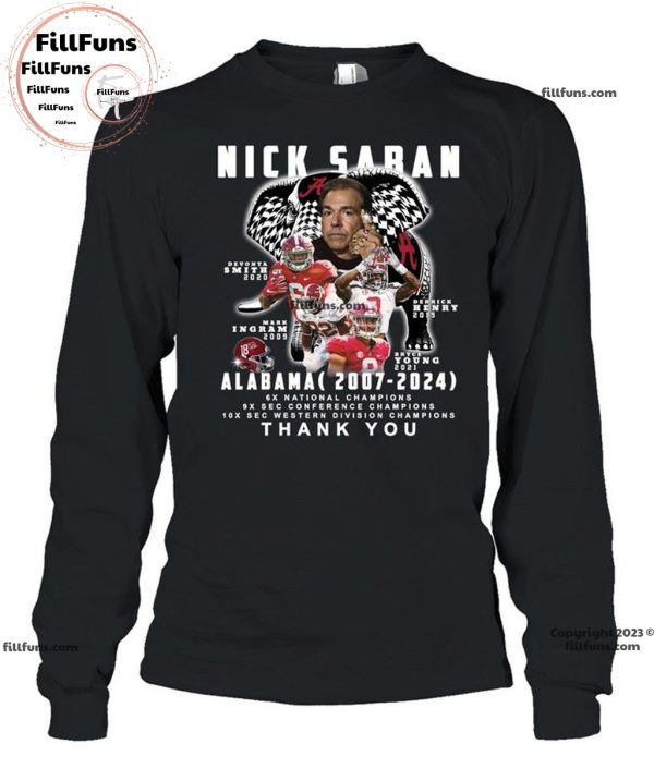 Nick Saban Alabama 2007 – 2024 Thank You Unisex T-Shirt
