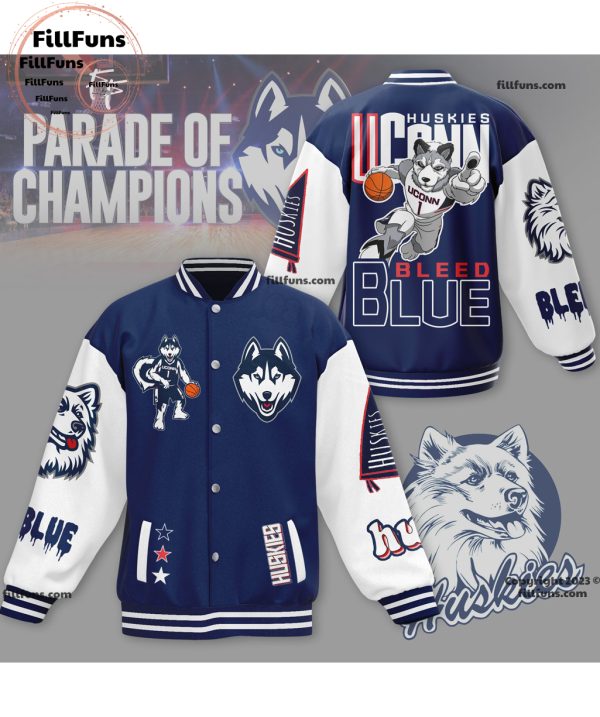 Parade Of Champions Uconn Huskies Bleed Blue Baseball Jacket