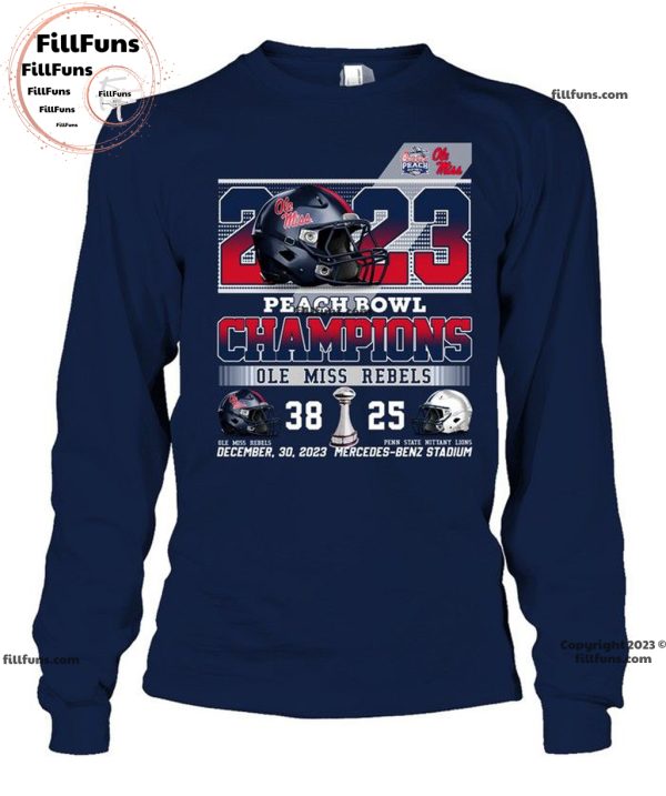 Peach Bowl Champions 2023 Ole Miss Rebels 38 – 25 Penn State Nittany Lions Unisex T-Shirt