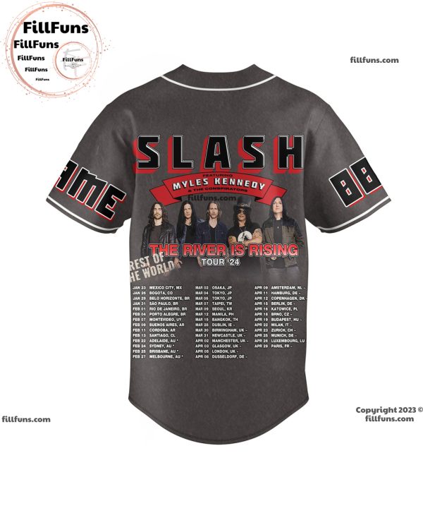 Personalized Slash Featuring Myles Kennedy & The Conspirators Out 4 Now The River Is Rising Tour ’24 Baseball Jersey