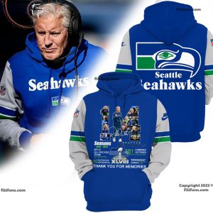 Pete Carroll Coach Seattle Seahawks 14 Seasons 2010 – 2024 Thank You For The Memories Hoodie, Jogger, Cap