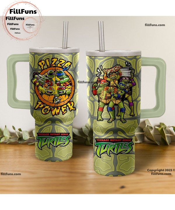 Pizza Power Teenage Mutant Ninja Turtles 40oz Tumbler with Handle and Straw