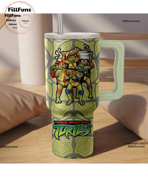 Pizza Power Teenage Mutant Ninja Turtles 40oz Tumbler with Handle and Straw