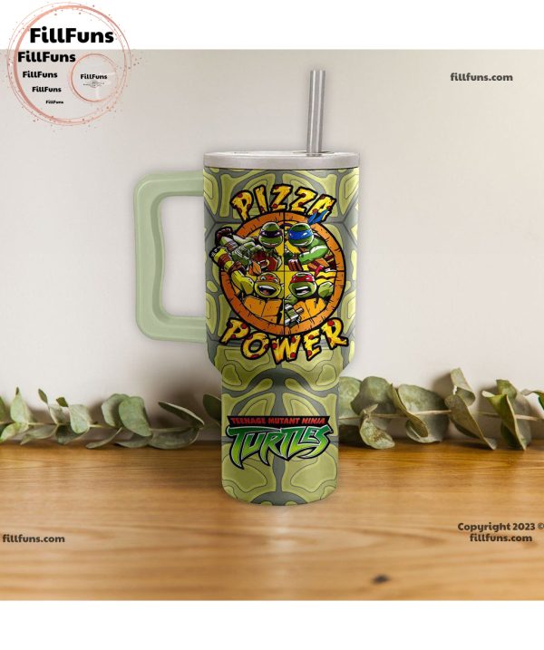 Pizza Power Teenage Mutant Ninja Turtles 40oz Tumbler with Handle and Straw