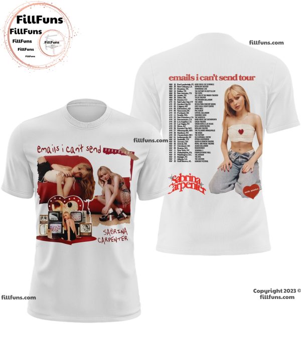 Sabrina Carpenter Email I Can’t Send Tour 3D T-Shirt