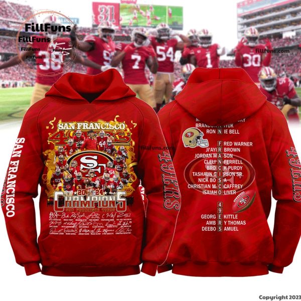 San Francisco 49ers 2024 Champions 3D Unisex Hoodie