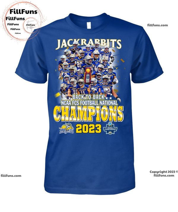 South Dakota State Jackrabbits Back To Back NCAA FCS Football National Champions 2023 Unisex T-Shirt