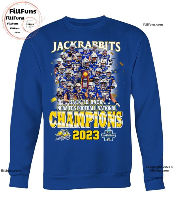 South Dakota State Jackrabbits Back To Back NCAA FCS Football National Champions 2023 Unisex T-Shirt