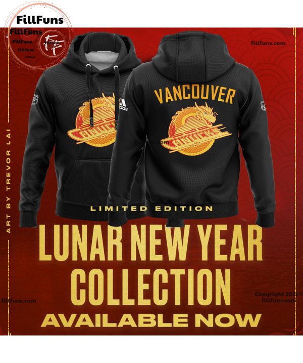 Special Lunar New Year Vancouver Canucks Hockey Black Hoodie, Jogger, Cap