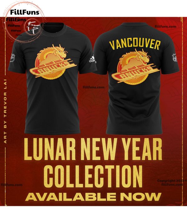 Special Lunar New Year Vancouver Canucks Hockey Black Hoodie, Jogger, Cap