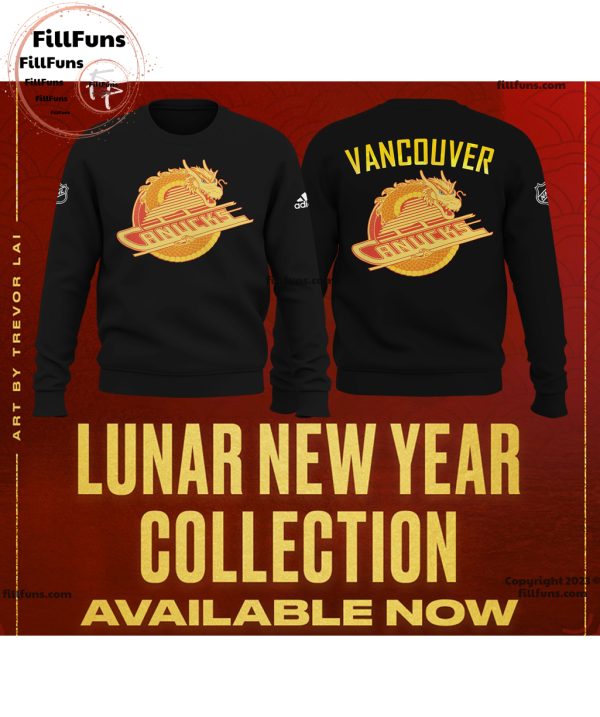 Special Lunar New Year Vancouver Canucks Hockey Black Hoodie, Jogger, Cap