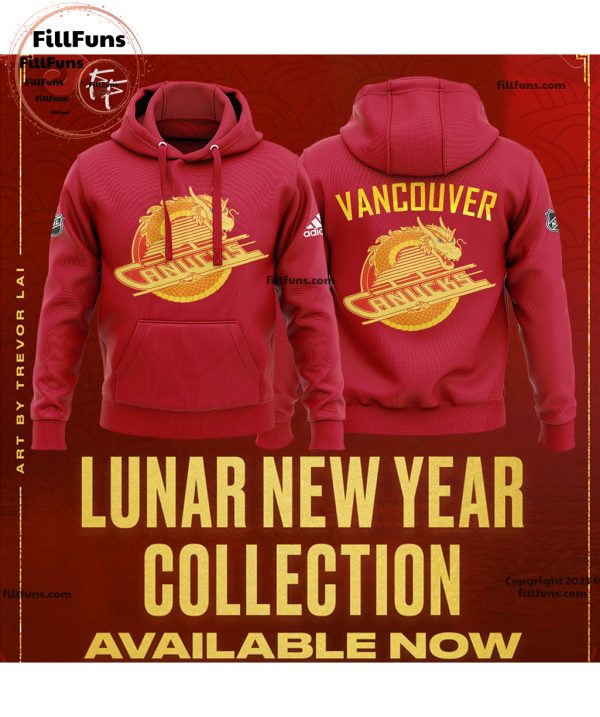 Special Lunar New Year Vancouver Canucks Hockey Red Hoodie, Jogger, Cap