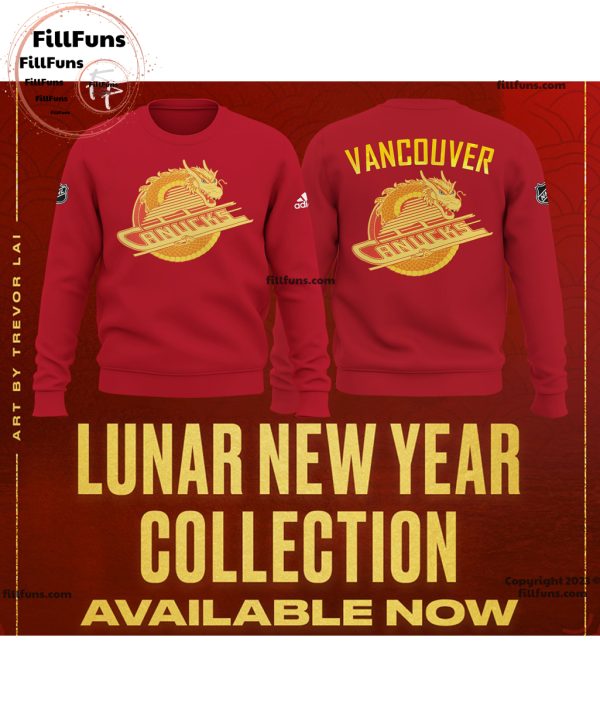 Special Lunar New Year Vancouver Canucks Hockey Red Hoodie, Jogger, Cap