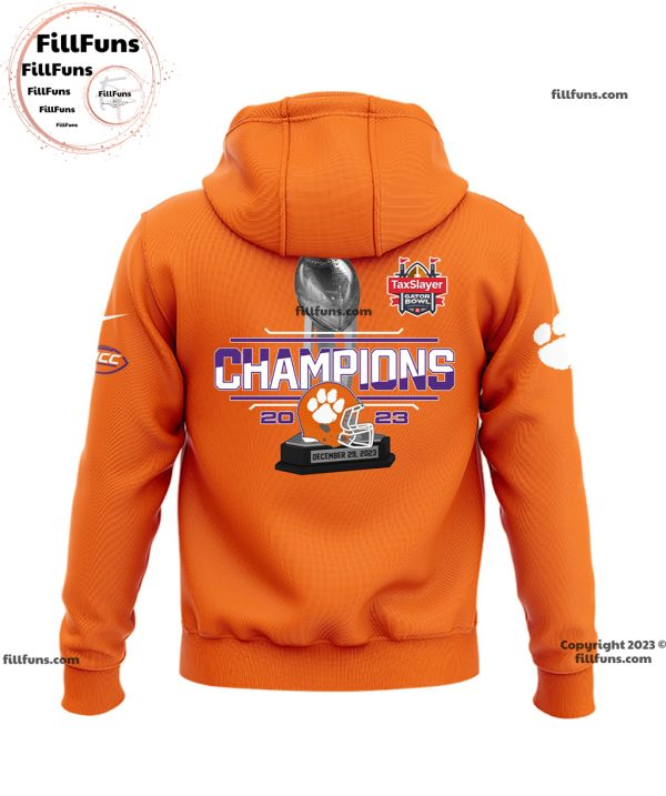 TaxSlayer Gator Bowl Champions 2023 Clemson Tigers Football Hoodie, Jogger, Cap