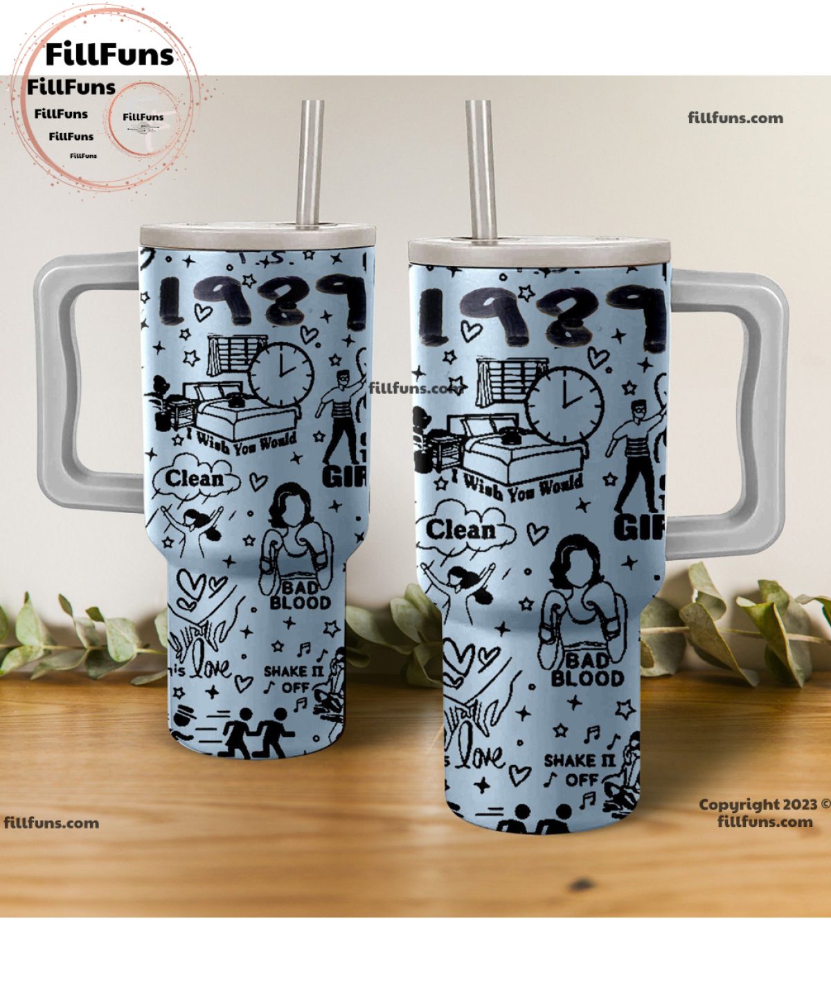 Taylor Swift tumbler 40oz Tumbler - With handle and straw – Scribbles and  Sips Co.