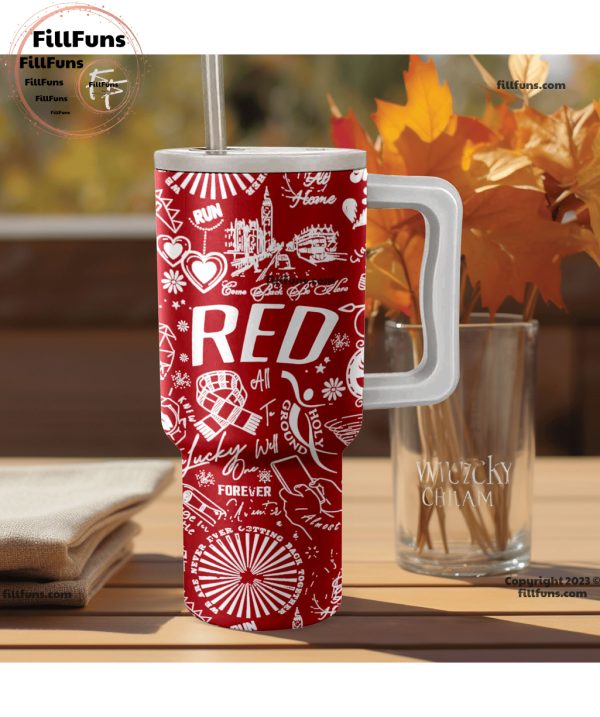 Taylor Swift – Red 40oz Tumbler with Handle and Straw
