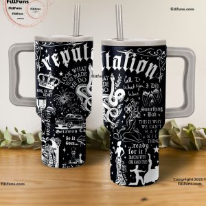 Taylor Swift Reputation 40oz Tumbler with Handle and Straw