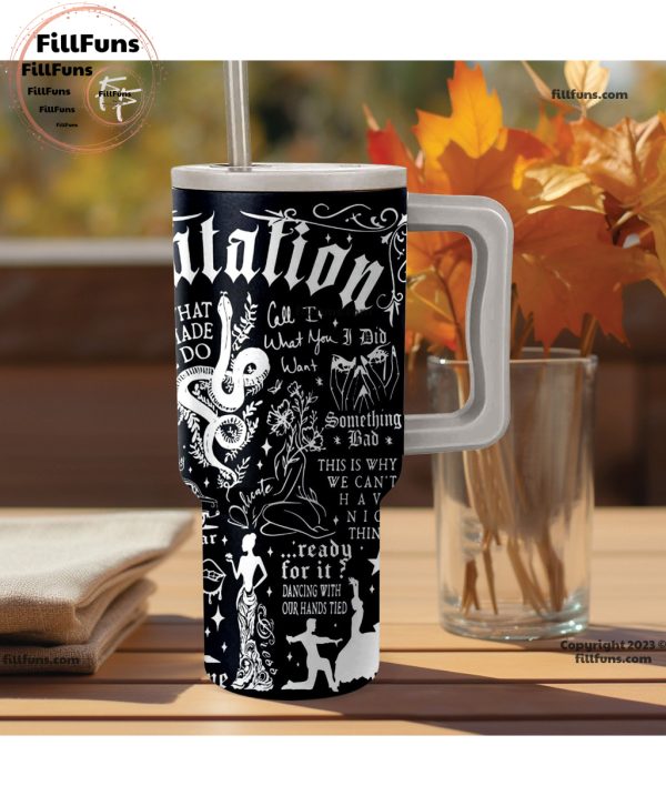 Taylor Swift Reputation 40oz Tumbler with Handle and Straw