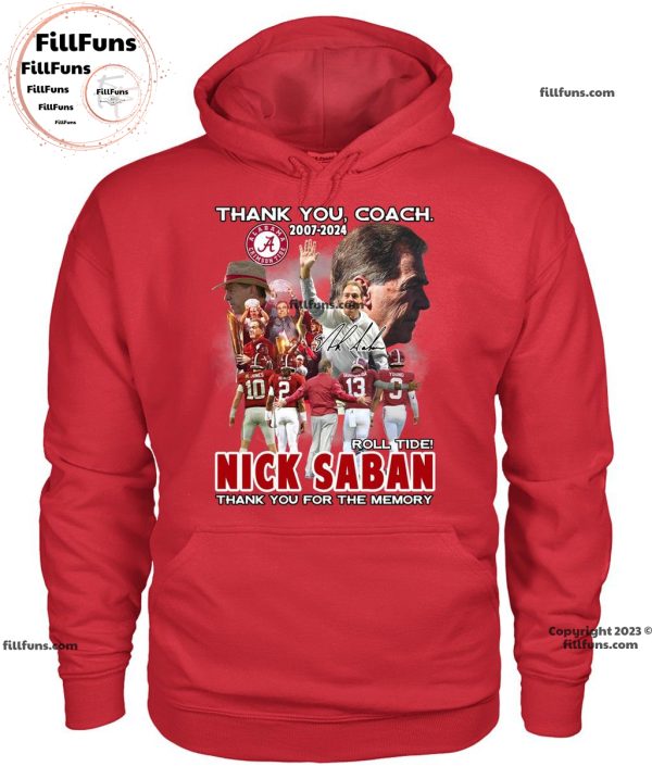 Thank You Coach Roll Tide Nick Saban Thank You For The Memory Unisex T-Shirt