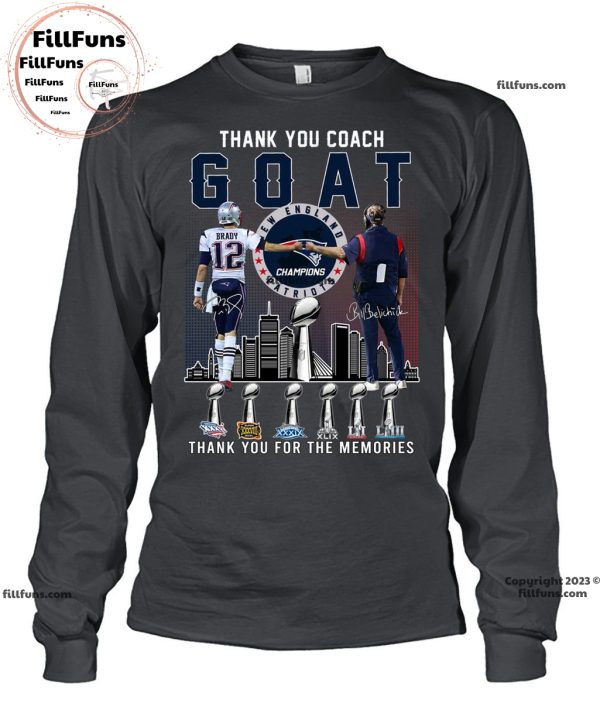 Thank You GOAT Brady And Bill Belichick New England Patriots Champions Thank You For The Memories Unisex T-Shirt