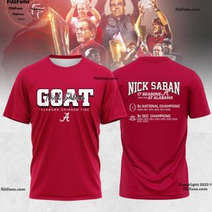 Thank You Nick Saban Coach 17 Seasons At Alabama 6x National Champions 9x SEC Champions Shirt