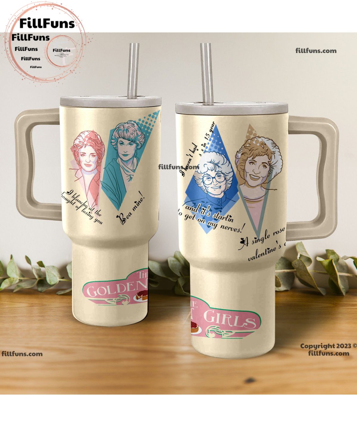 The Golden Girls Carnival Cup with Lid and Straw 24 Ounces