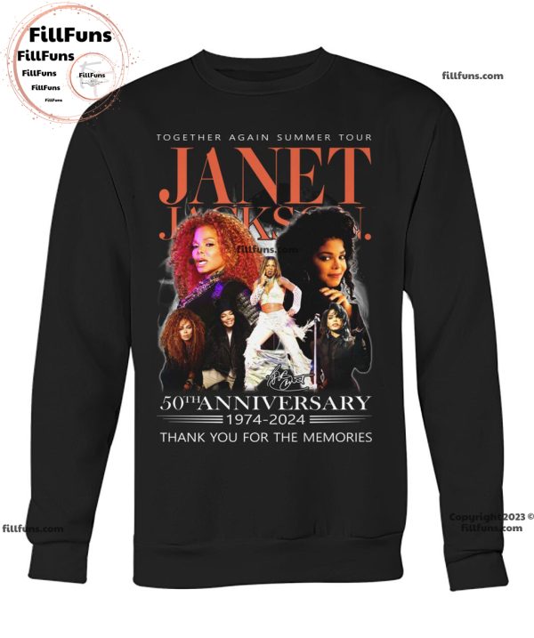 Together Again Summer Tour Janet Jackson 50th Anniversary 1974 – 2024 Thank You For The Memories Unisex T-Shirt