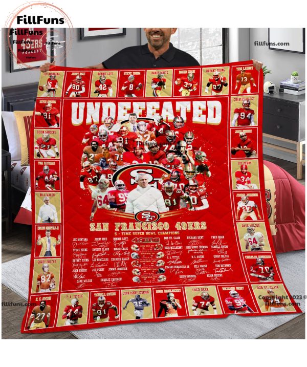 Undefeated San Francisco 49ers 5-Time Super Bowl Champions Fleece Blanket