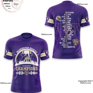 Washington Huskies Sugar Bowl Champions 23 24 3D Shirt