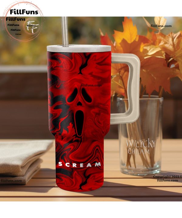 What’s Your Favorite Scary Movie Scream 40oz Tumbler with Handle and Straw