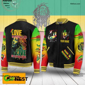 Custom Name Bob Marley Reggae Love The Life You Live – Live The Life You Love Varsity Baseball Jacket