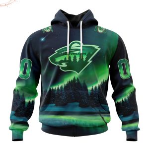 Personalized NHL Minnesota Wild Special Design With Northern Lights Hoodie Limited
