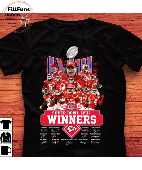 2023 2024 Divisional Super Bowl LVIII Winners Kansas City Chiefs Unisex T-Shirt