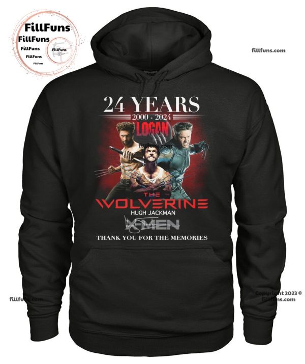 24 Years 2000 – 2024 Logan The Wolverine Hugh Jackman X-Men Thank You For The Memories T-Shirt