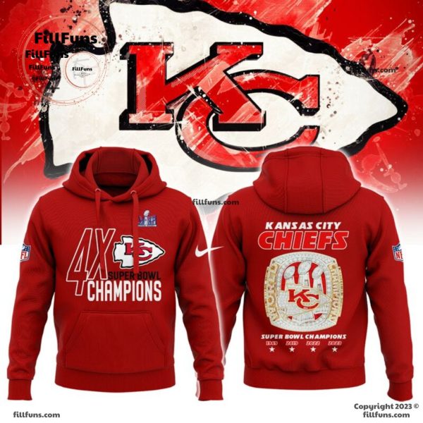 4 X Super Bowl 1969 2019 2022 2023 Champions Kansas City Chiefs Hoodie, Jogger, Cap