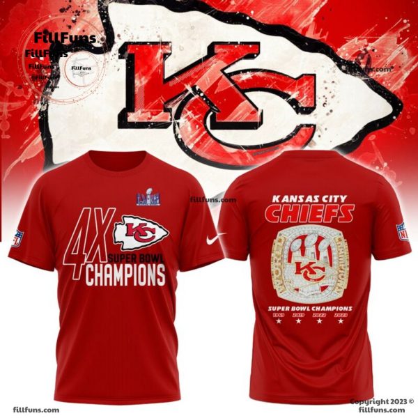 4 X Super Bowl 1969 2019 2022 2023 Champions Kansas City Chiefs Hoodie, Jogger, Cap