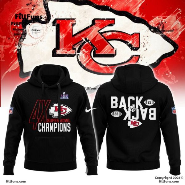 4 X Super Bowl Champions Back To Back Kansas City Chiefs Hoodie, Jogger, Cap