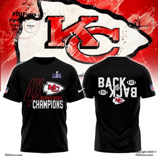 4 X Super Bowl Champions Back To Back Kansas City Chiefs Hoodie, Jogger, Cap