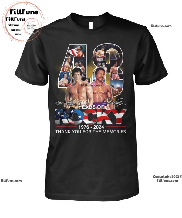 48 Years Of Rocky 1976 – 2024 Thank You For The Memories T-Shirt