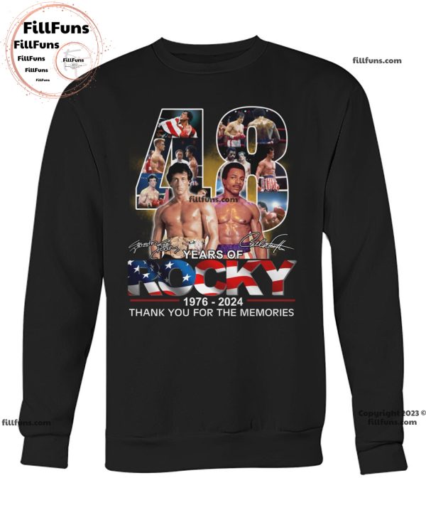 48 Years Of Rocky 1976 – 2024 Thank You For The Memories T-Shirt