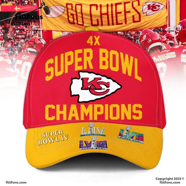 4X Super Bowl Kansas City Chiefs Champions Red Classic Cap